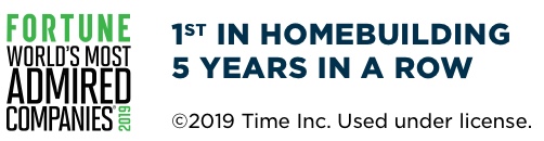 FORTUNE - World's Most Admired Companies 2019 - 1st in Homebuilding 5 Years in a row!