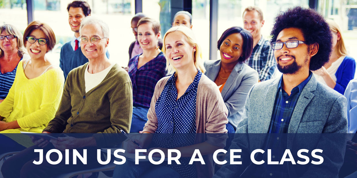 Join Us for a CE Class, image of people sitting and smiling